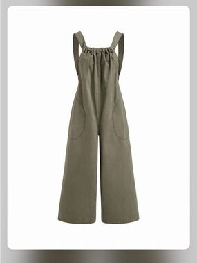 Cider Olive Wide-Leg Jumpsuit Size Small